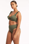 Eco Essentials F Cup Frill Underwire Bra - Eco Essentials Khaki - Sea Level Australia 