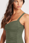 Eco Essentials Twist Front Singlet - Eco Essentials Khaki - Sea Level Australia 