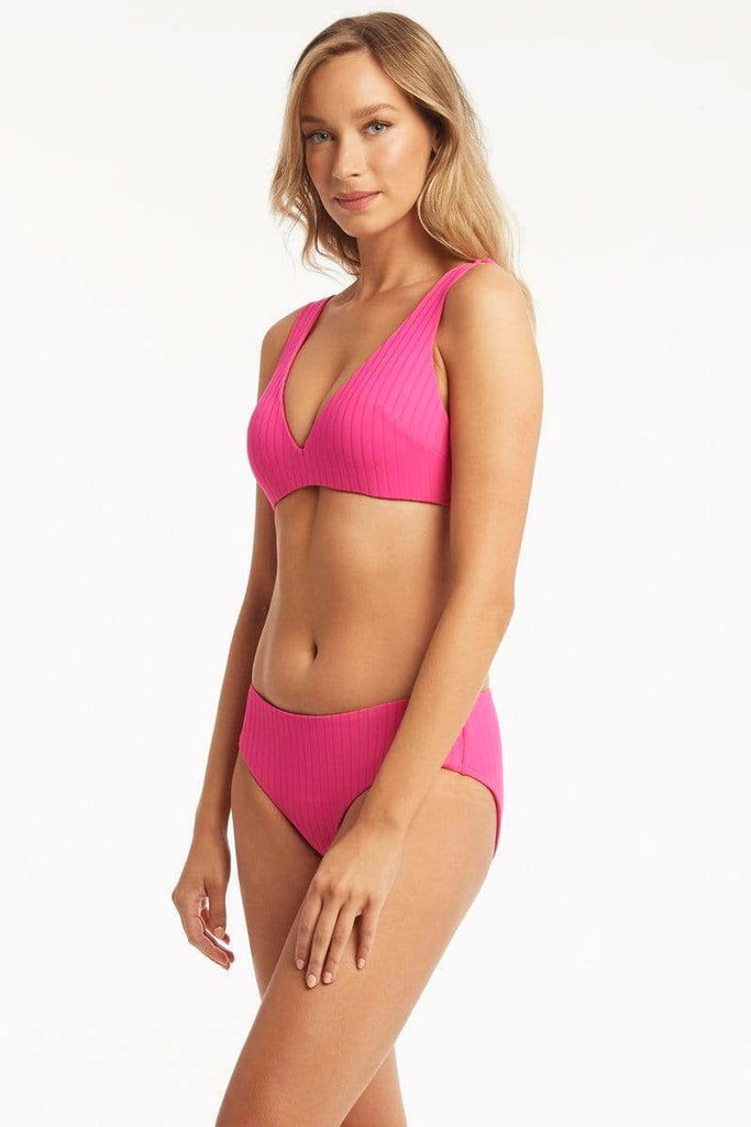 Vesper Mid Bikini Pant - Vesper Hot Pink - Sea Level Australia 